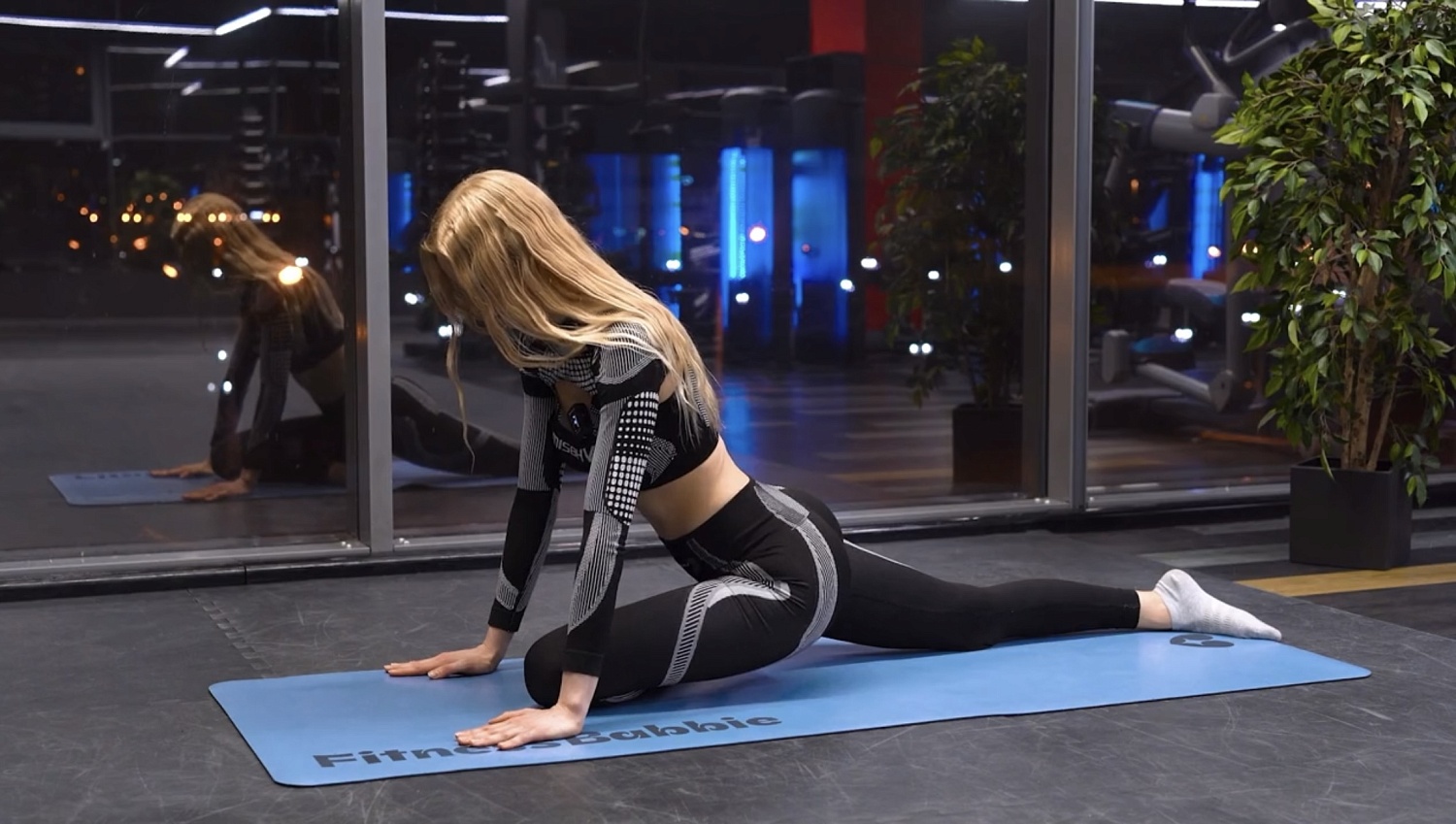 Премиум коврик FitBabbie, Темно-голубой